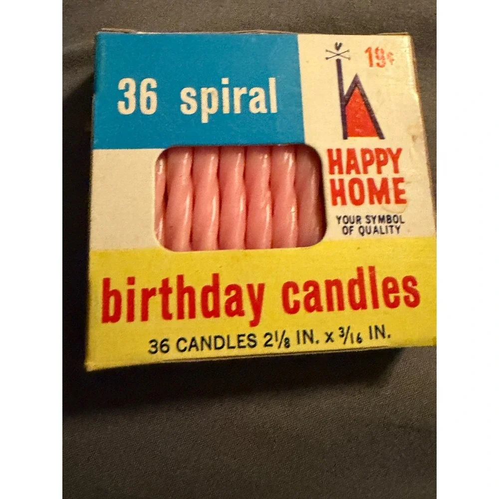 Vintage Happy Home Woolworth Pink Spiral Birthday Candles 36 Count Pack